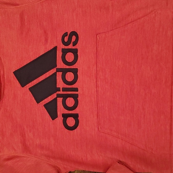 Boys Adidas red & black hooded sweatshirt size 5 - Picture 2 of 4